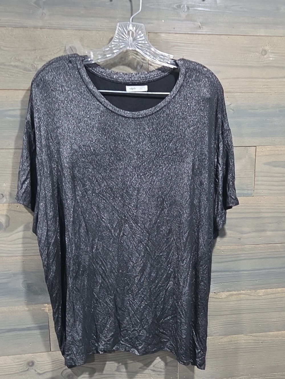 Metallic Charcoal Short Sleeve Crewneck Tee